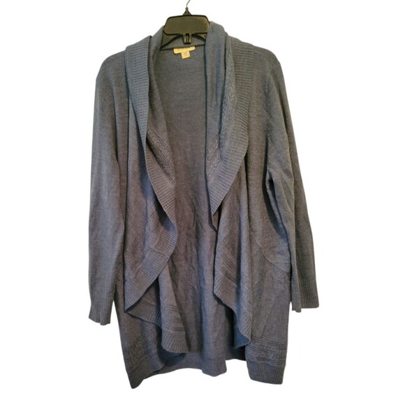 Avenue Blue Drape Front Cardigan Sweater Size 18/20 - Picture 1 of 6
